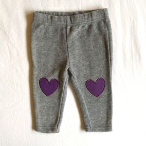 NEW george gray fleece leggings with heart knee patches 6 months baby girl